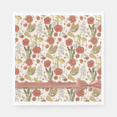 Baby Shower | Butterflies & Blossoms Poetic Floral スタンダードランチョンナプキン (正面)