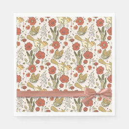 Baby Shower | Butterflies & Blossoms Poetic Floral スタンダードランチョンナプキン