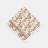 Baby Shower | Butterflies & Blossoms Poetic Floral スタンダードランチョンナプキン (角)