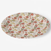 Baby Shower | Butterflies & Blossoms Poetic Floral ペーパープレート (アングル)