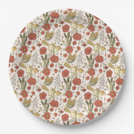 Baby Shower | Butterflies & Blossoms Poetic Floral ペーパープレート