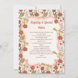 Baby Shower | Butterflies & Blossoms Poetic Floral 招待状