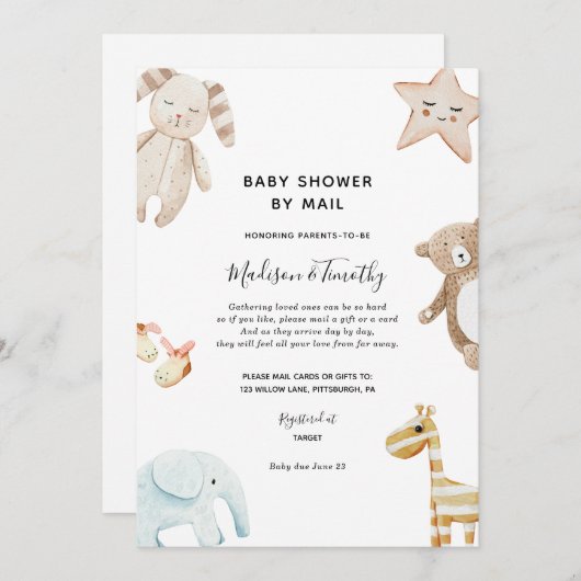 Baby Shower by Mailの招待 招待状 (正面/裏面)