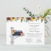 Baby Shower by MailバラとSunflowers in Mailbox 招待状 (スタンド正面)