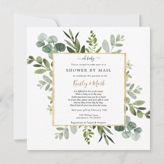 Baby Shower by Mail 招待状 (正面)