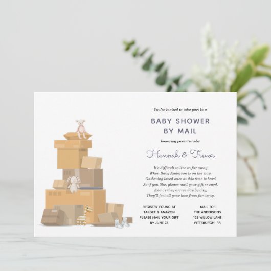 Baby Shower by Mail 男女兼用 招待状 (スタンド正面)