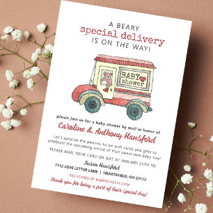 Baby Shower by Mail Beary Special Delivery 招待状