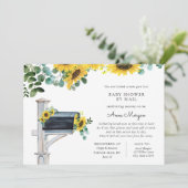 Baby Shower by Mail Sunflowers in Mailbox 招待状 (スタンド正面)