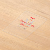 Baby shower candy cane Christmas holiday monogram  アクリル招待状 (レイダウン)