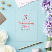 Baby shower candy cane Christmas holiday monogram  アクリル招待状 (インサイチュ (ウェディング))