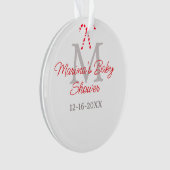 Baby shower candy cane Christmas holiday monogram  オーナメント (正面)