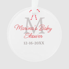 Baby shower candy cane Christmas holiday monogram  オーナメント