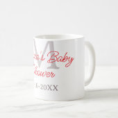 Baby shower candy cane Christmas holiday monogram  コーヒーマグカップ (正面右)