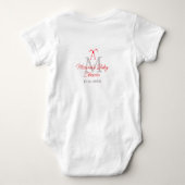 Baby shower candy cane Christmas holiday monogram ベビーボディスーツ (裏面)