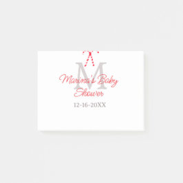 Baby shower candy cane Christmas holiday monogram  ポストイット