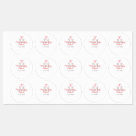 Baby shower candy cane Christmas holiday monogram  ラベル