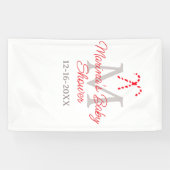 Baby shower candy cane Christmas holiday monogram  横断幕 (横)