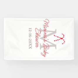 Baby shower candy cane Christmas holiday monogram  横断幕