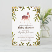 Baby Shower Card, Woodland Baby Shower Card, Gende 招待状 (スタンド正面)
