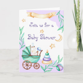 Baby Shower Carriage Invitations カード