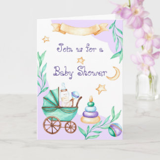 Baby Shower Carriage Invitations  カード