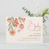 Baby shower christmas ornament 招待状 (スタンド正面)