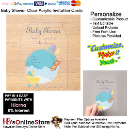 Baby Shower Clear Acrylic Invitation Card 11 アクリル招待状