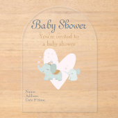 Baby Shower Clear Acrylic Invitation Card 13 アクリル招待状 (正面)