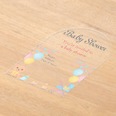 Baby Shower Clear Acrylic Invitation Card 14 アクリル招待状 (レイダウン)