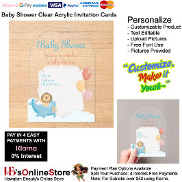 Baby Shower Clear Acrylic Invitation Card 7 アクリル招待状