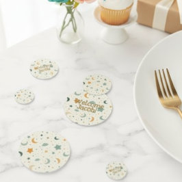 Baby Shower Confetti Boho Moon Stars Theme コンフェッティ