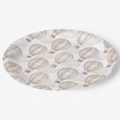 Baby Shower Cream Hot Air Balloons Gender Neutral ペーパープレート (アングル)