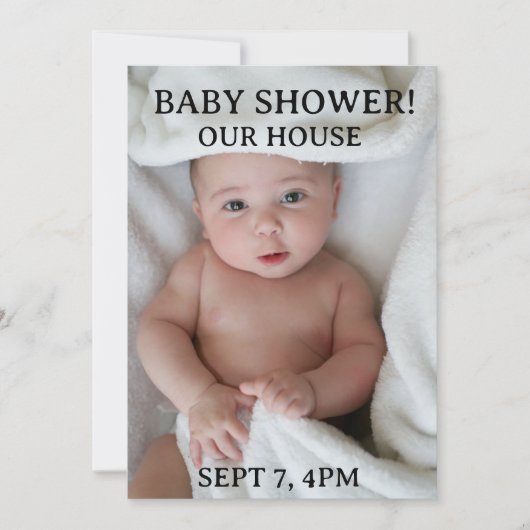  BABY SHOWER CUSTOM PHOTO INVITATIONS 招待状 (正面)