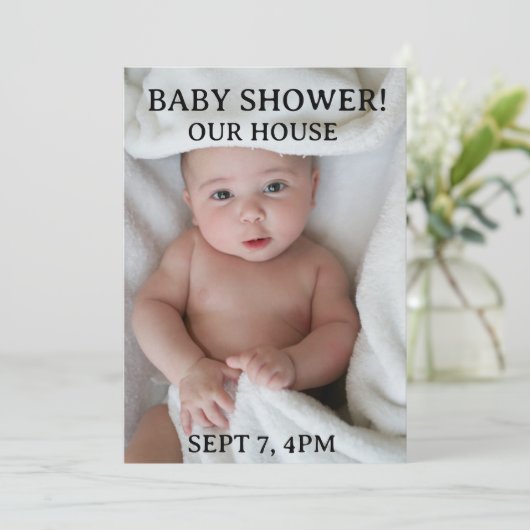  BABY SHOWER CUSTOM PHOTO INVITATIONS 招待状 (スタンド正面)