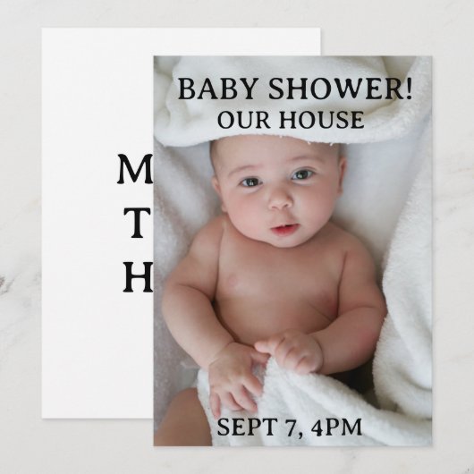 BABY SHOWER CUSTOM PHOTO INVITATIONS 招待状 (正面/裏面)