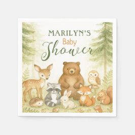 Baby Shower Cute Baby Animals スタンダードカクテルナプキン