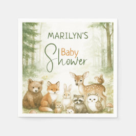 Baby Shower Cute Baby Animals スタンダードカクテルナプキン