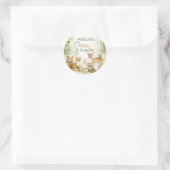 Baby Shower Cute Baby Animals ラウンドシール (バッグ)