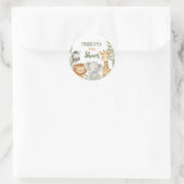 Baby Shower Cute Baby Animals ラウンドシール (バッグ)