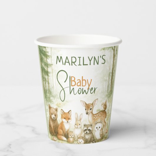 Baby Shower Cute Baby Animals 紙コップ (裏面)