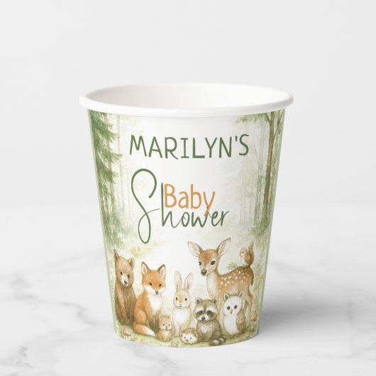 Baby Shower Cute Baby Animals 紙コップ (正面)