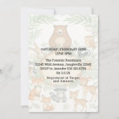 Baby Shower Cute Baby Woodland Animals 招待状 (裏面)