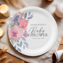 Baby Shower Cute Floral Watercolor