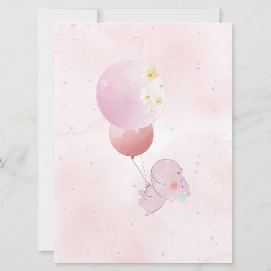 BABY SHOWER CUTE HIPO. FOR BABY GIRL 招待状 (裏面)