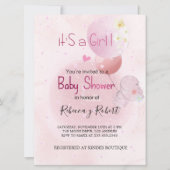 BABY SHOWER CUTE HIPO. FOR BABY GIRL 招待状 (正面)