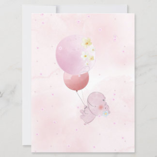 BABY SHOWER CUTE HIPO. FOR BABY GIRL 招待状