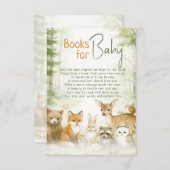 Baby Shower Cute Woodland Baby Animals エンクロージャーカード (正面/裏面)