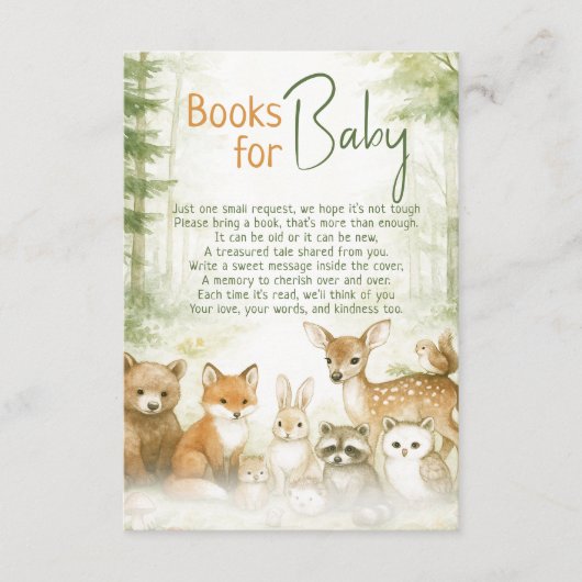 Baby Shower Cute Woodland Baby Animals エンクロージャーカード (正面)