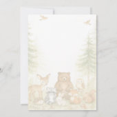 Baby Shower Cute Woodland Baby Animals 招待状 (裏面)