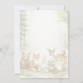Baby Shower Cute Woodland Baby Animals 招待状 (裏面)